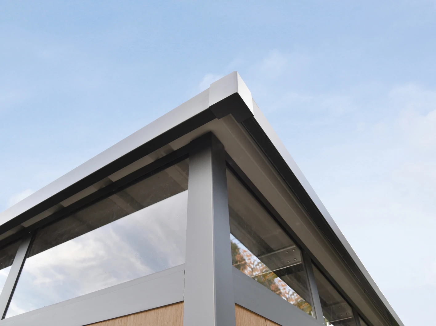 Blokhut Composiet Modern Teak 215 x 215 cm - Afbeelding 3